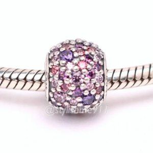 Authentic PANDORA Sterling Silver Mixed Shades of Pink & Purple CZ Charm